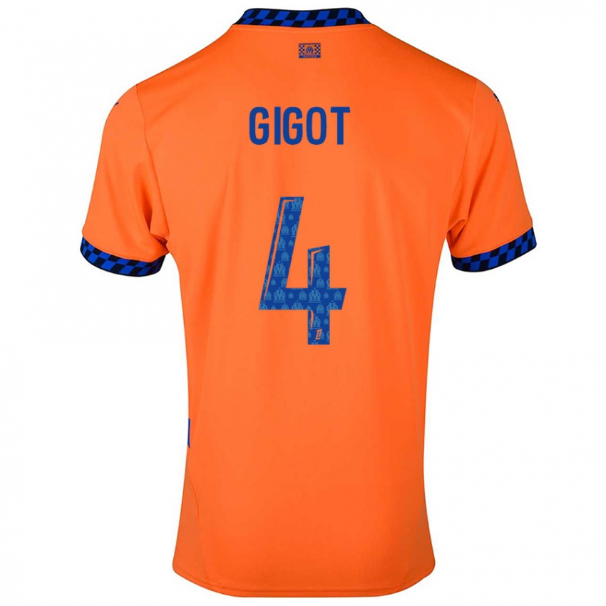 Niño Camiseta Samuel Gigot #4 Naranja Azul Oscuro Equipación Tercera 2024/25 La Camisa Argentina