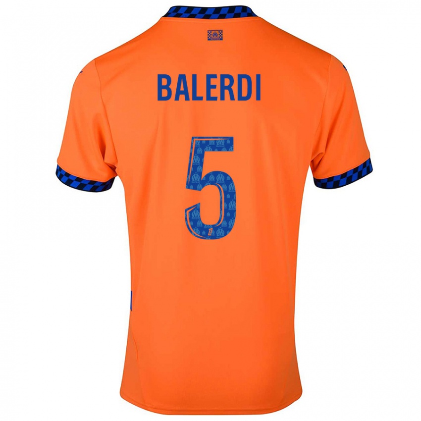 Niño Camiseta Leonardo Balerdi #5 Naranja Azul Oscuro Equipación Tercera 2024/25 La Camisa Argentina