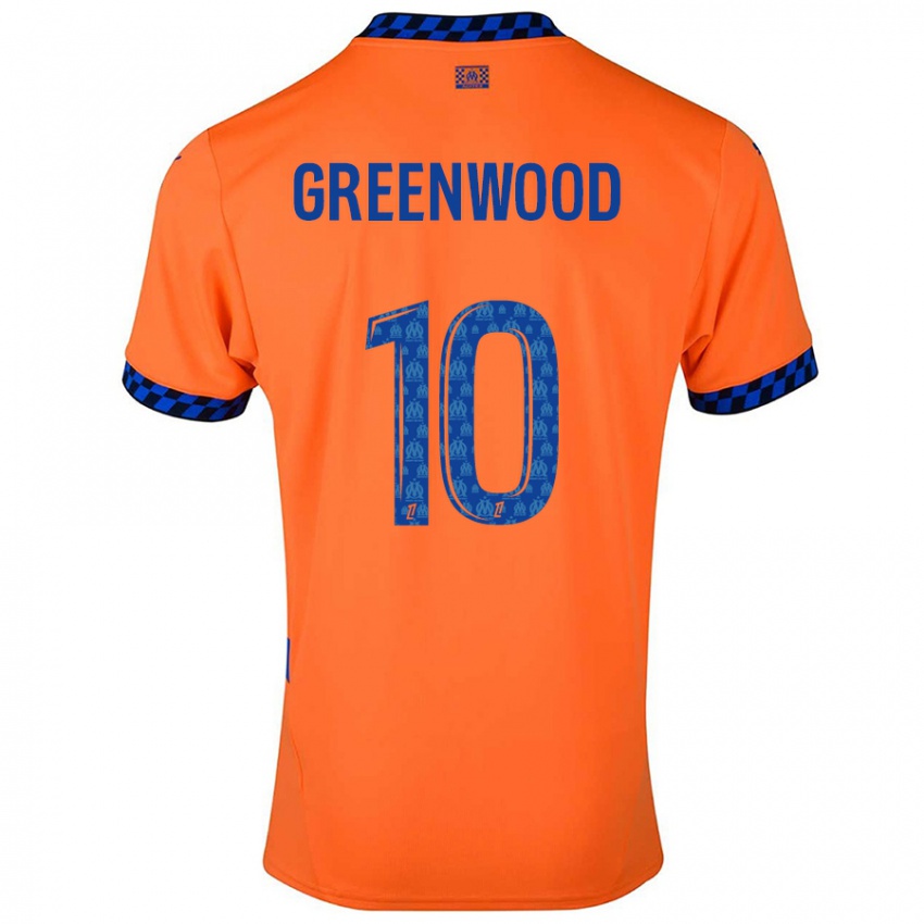 Niño Camiseta Mason Greenwood #10 Naranja Azul Oscuro Equipación Tercera 2024/25 La Camisa Argentina