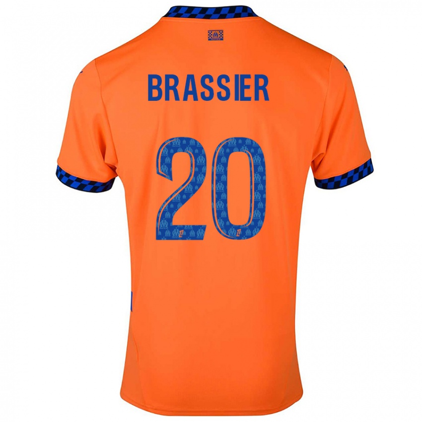 Niño Camiseta Lilian Brassier #20 Naranja Azul Oscuro Equipación Tercera 2024/25 La Camisa Argentina