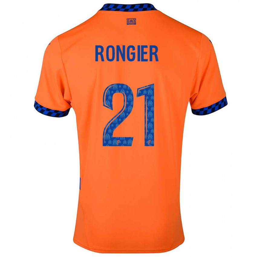 Niño Camiseta Valentin Rongier #21 Naranja Azul Oscuro Equipación Tercera 2024/25 La Camisa Argentina