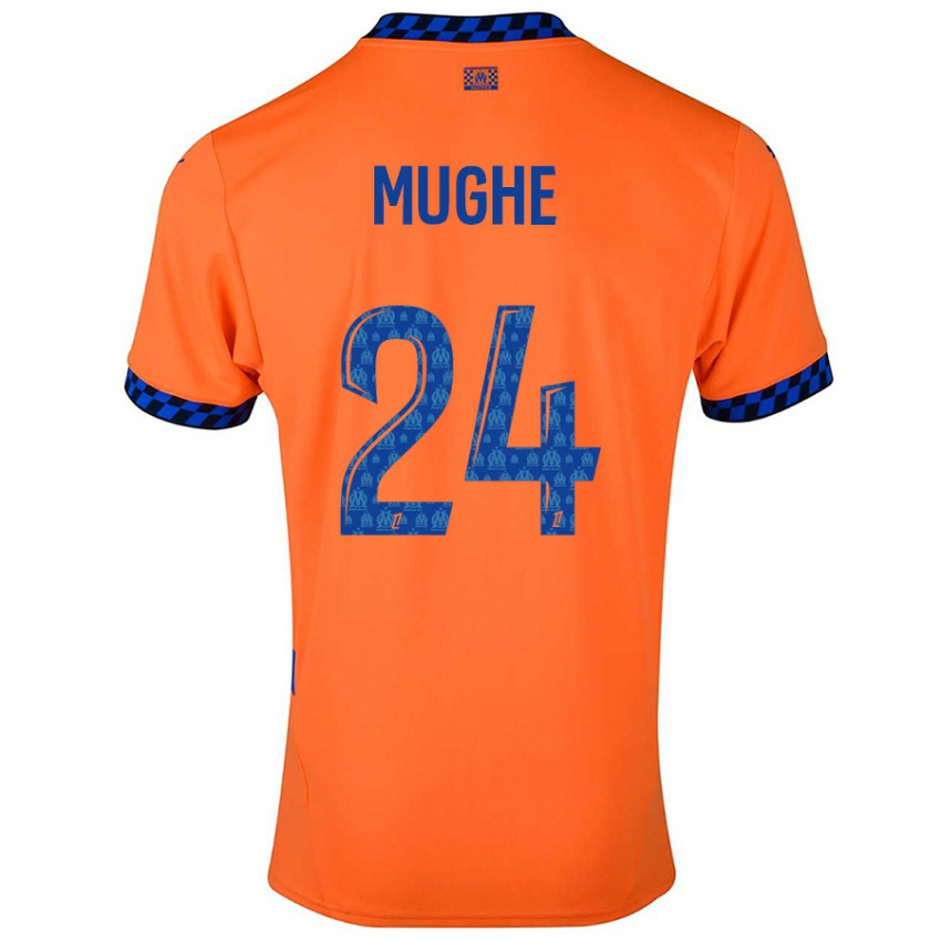 Niño Camiseta François Mughe #24 Naranja Azul Oscuro Equipación Tercera 2024/25 La Camisa Argentina