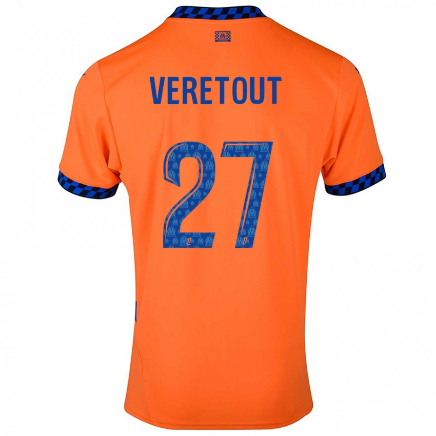 Niño Camiseta Jordan Veretout #27 Naranja Azul Oscuro Equipación Tercera 2024/25 La Camisa Argentina