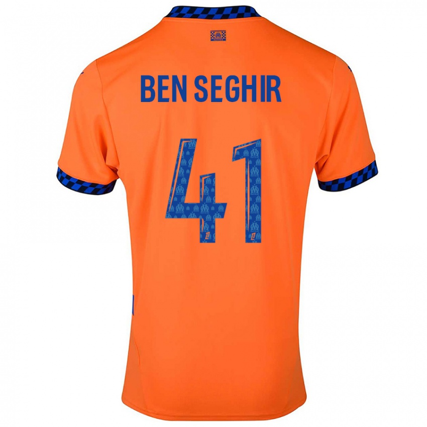 Niño Camiseta Salim Ben Seghir #41 Naranja Azul Oscuro Equipación Tercera 2024/25 La Camisa Argentina