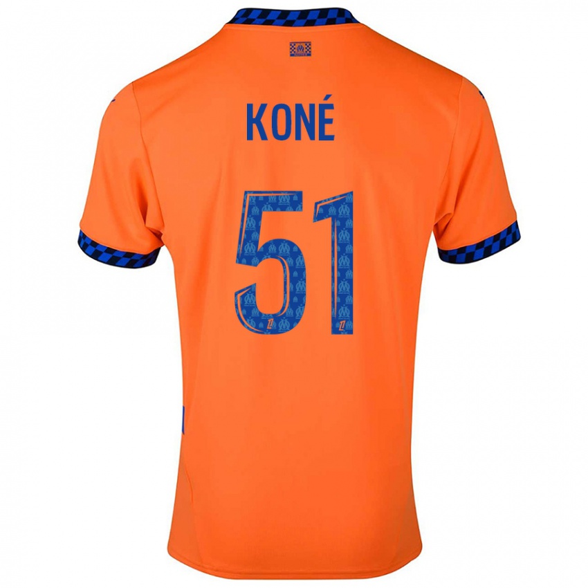 Niño Camiseta Ismaël Koné #51 Naranja Azul Oscuro Equipación Tercera 2024/25 La Camisa Argentina