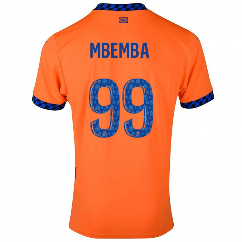 Niño Camiseta Chancel Mbemba #99 Naranja Azul Oscuro Equipación Tercera 2024/25 La Camisa Argentina