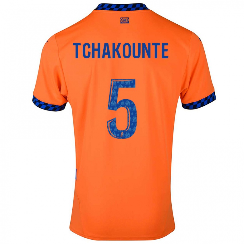 Niño Camiseta Annaëlle Tchakounté #5 Naranja Azul Oscuro Equipación Tercera 2024/25 La Camisa Argentina