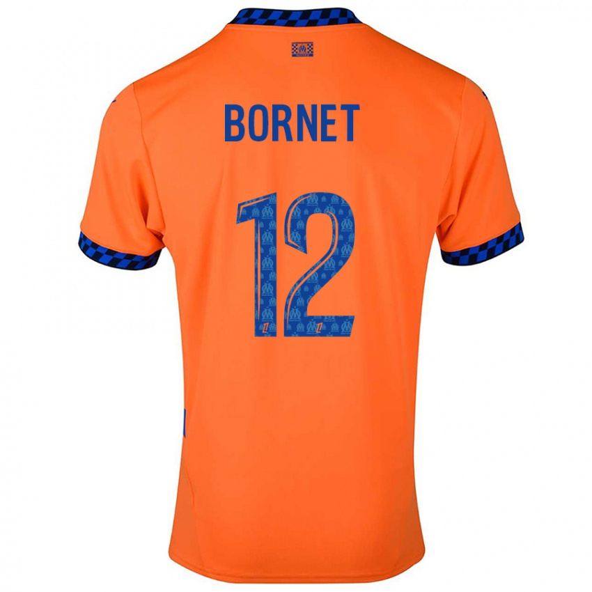 Niño Camiseta Camille Bornet #12 Naranja Azul Oscuro Equipación Tercera 2024/25 La Camisa Argentina