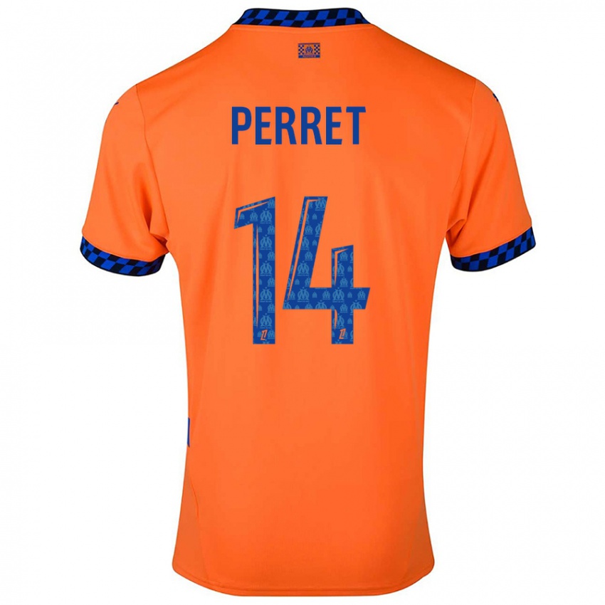 Niño Camiseta Jenny Perret #14 Naranja Azul Oscuro Equipación Tercera 2024/25 La Camisa Argentina