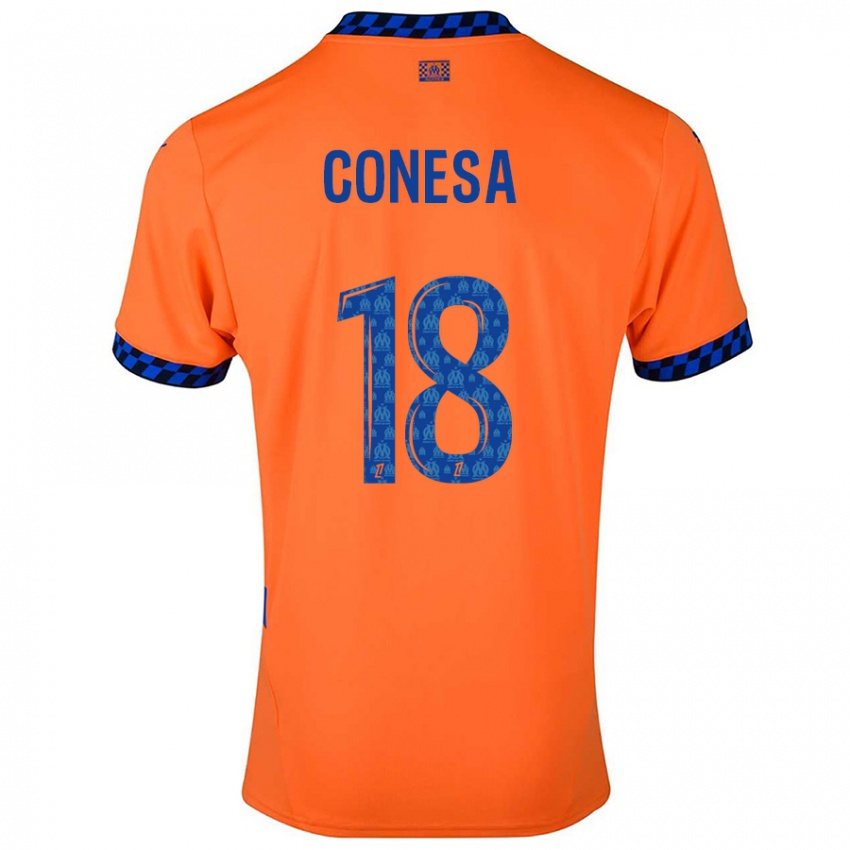 Niño Camiseta Anna Conesa #18 Naranja Azul Oscuro Equipación Tercera 2024/25 La Camisa Argentina