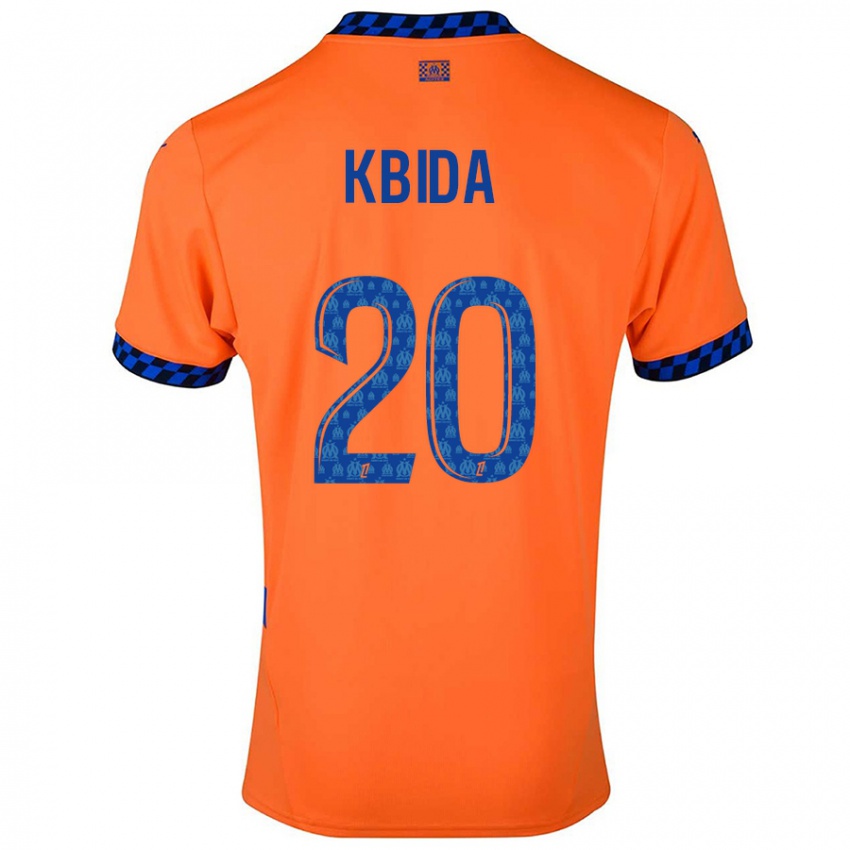 Niño Camiseta Inès Kbida #20 Naranja Azul Oscuro Equipación Tercera 2024/25 La Camisa Argentina