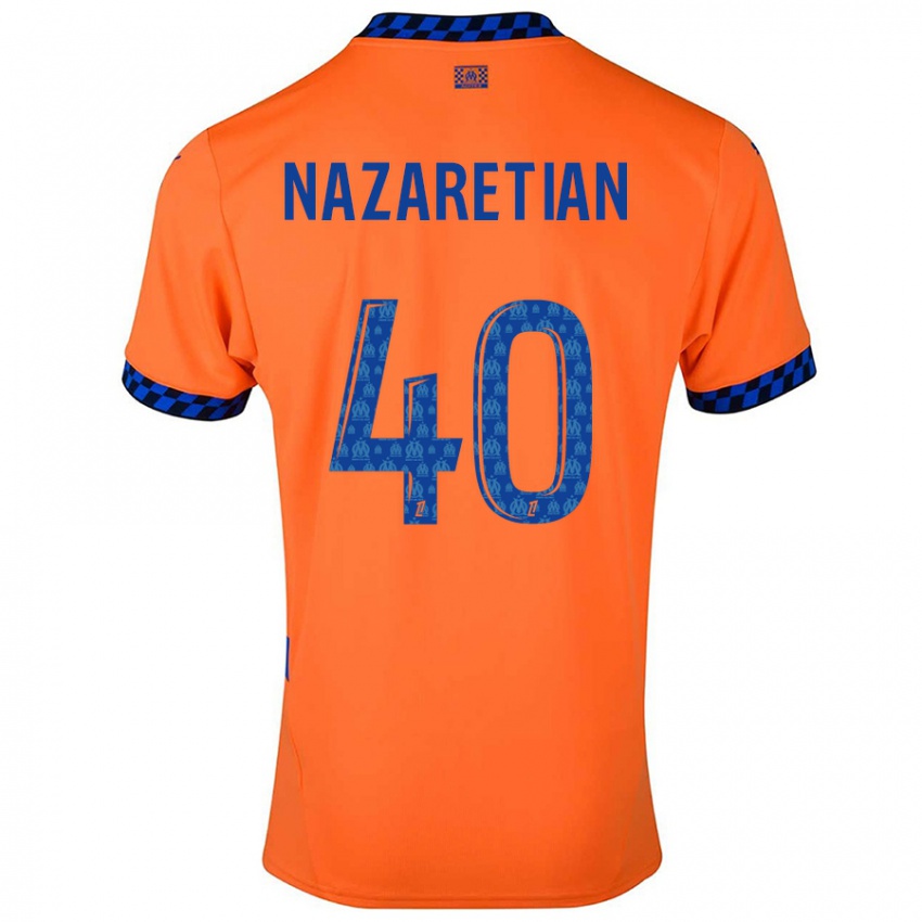 Niño Camiseta Manuel Nazaretian #40 Naranja Azul Oscuro Equipación Tercera 2024/25 La Camisa Argentina