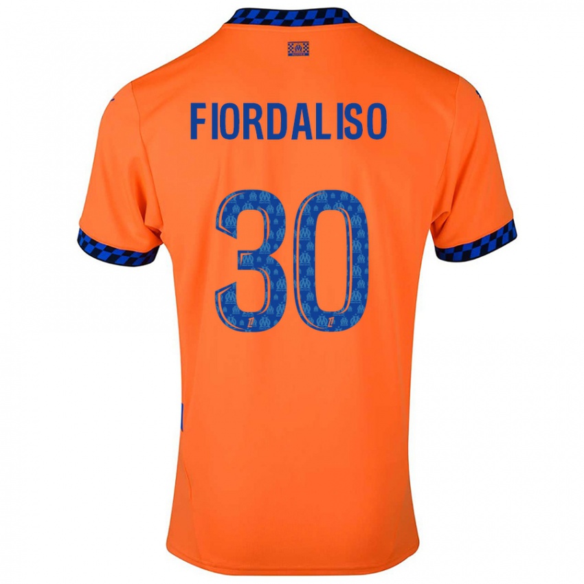 Niño Camiseta Thelma Fiordaliso #30 Naranja Azul Oscuro Equipación Tercera 2024/25 La Camisa Argentina