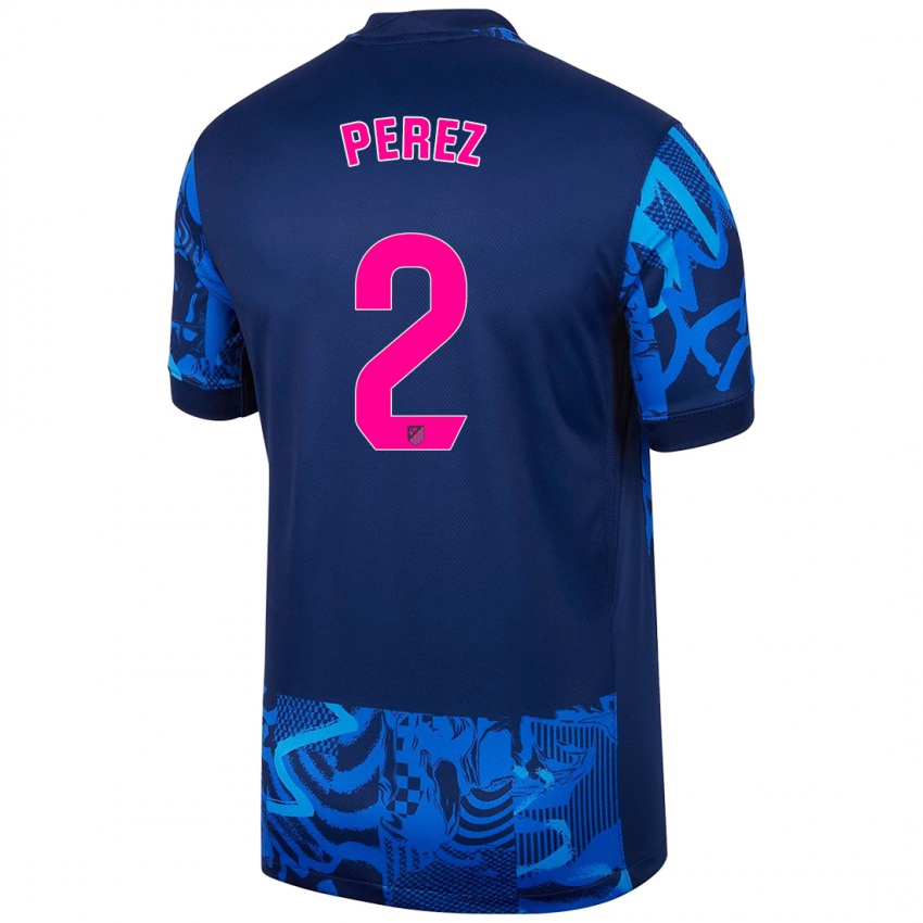 Niño Camiseta Xènia Pérez #2 Azul Real Equipación Tercera 2024/25 La Camisa Argentina