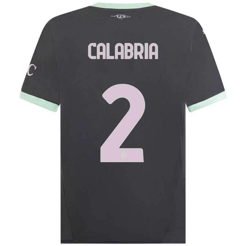 Niño Camiseta Davide Calabria #2 Gris Equipación Tercera 2024/25 La Camisa Argentina