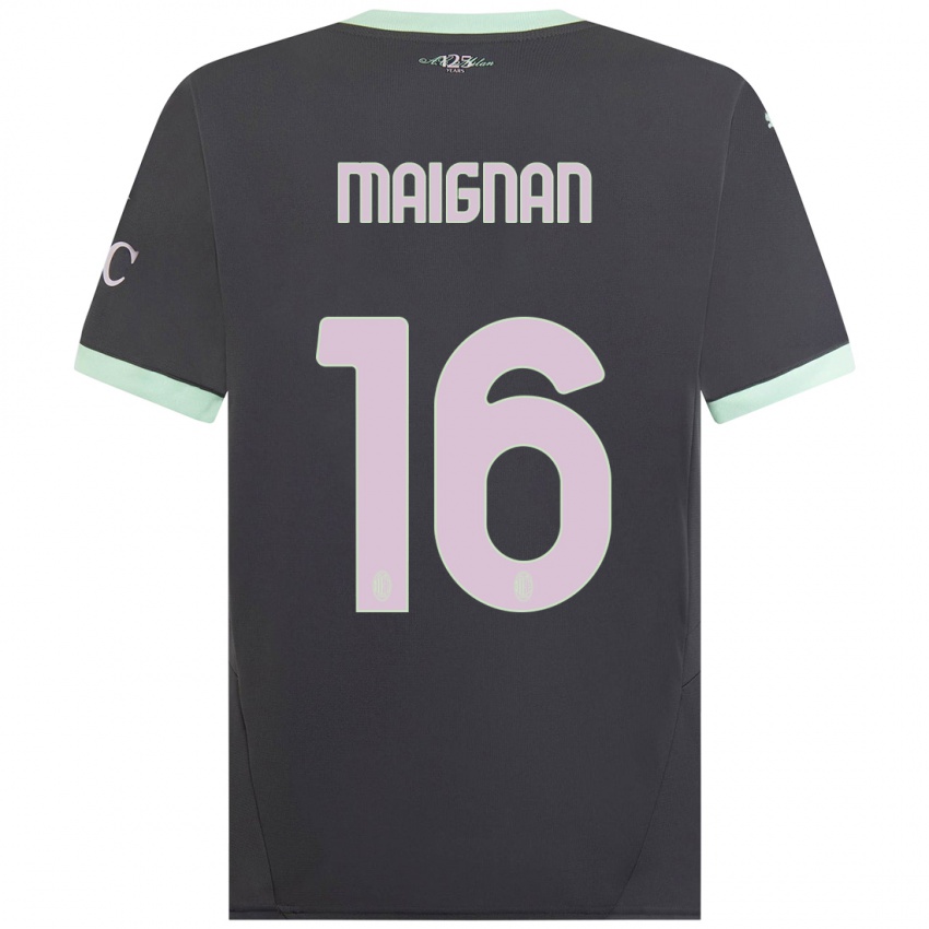 Niño Camiseta Mike Maignan #16 Gris Equipación Tercera 2024/25 La Camisa Argentina