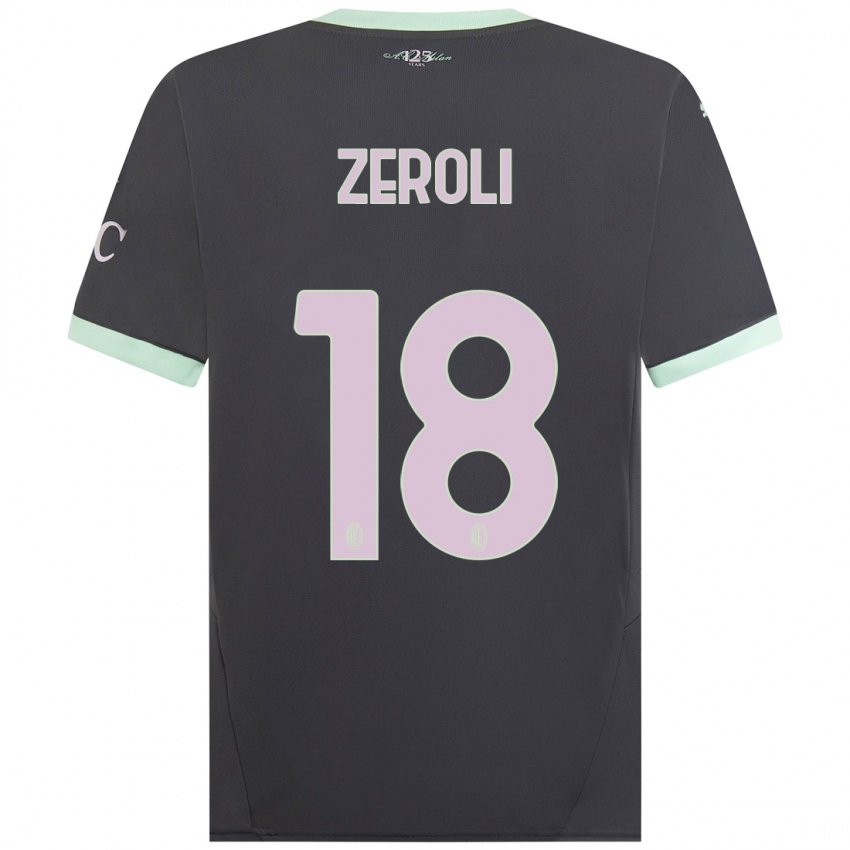 Niño Camiseta Kevin Zeroli #18 Gris Equipación Tercera 2024/25 La Camisa Argentina