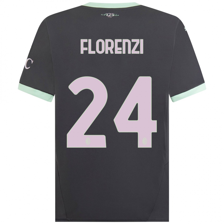 Niño Camiseta Alessandro Florenzi #24 Gris Equipación Tercera 2024/25 La Camisa Argentina