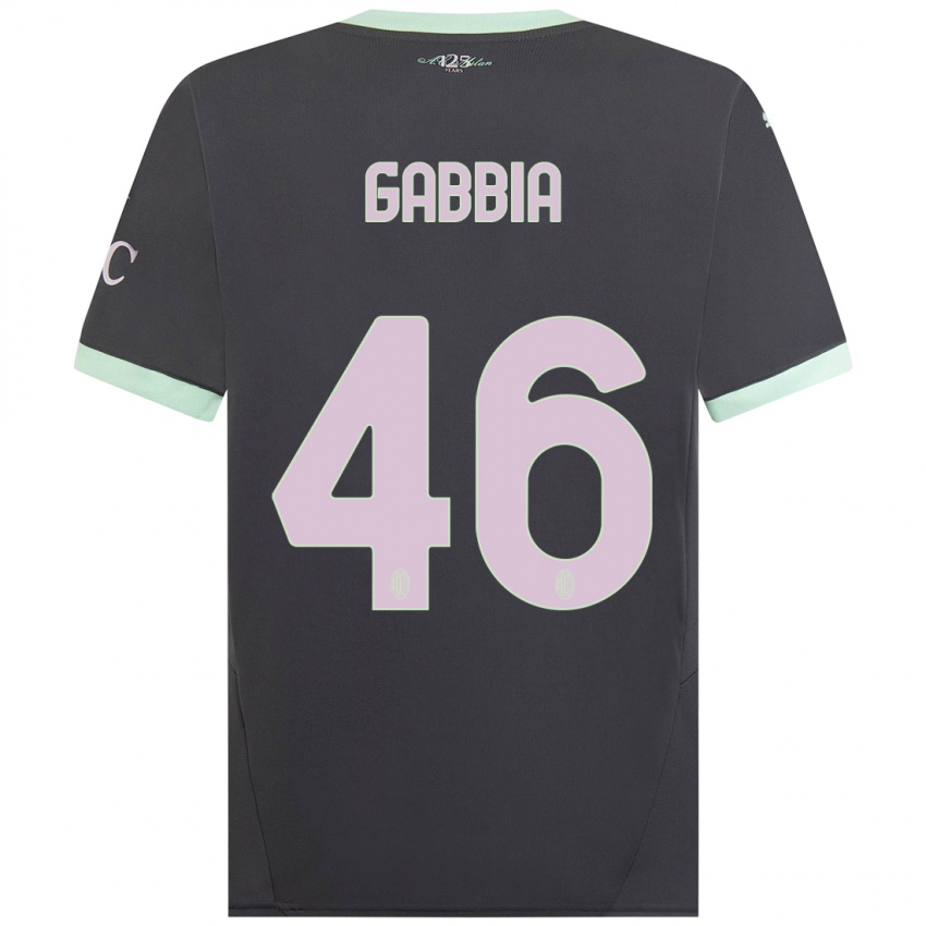 Niño Camiseta Matteo Gabbia #46 Gris Equipación Tercera 2024/25 La Camisa Argentina