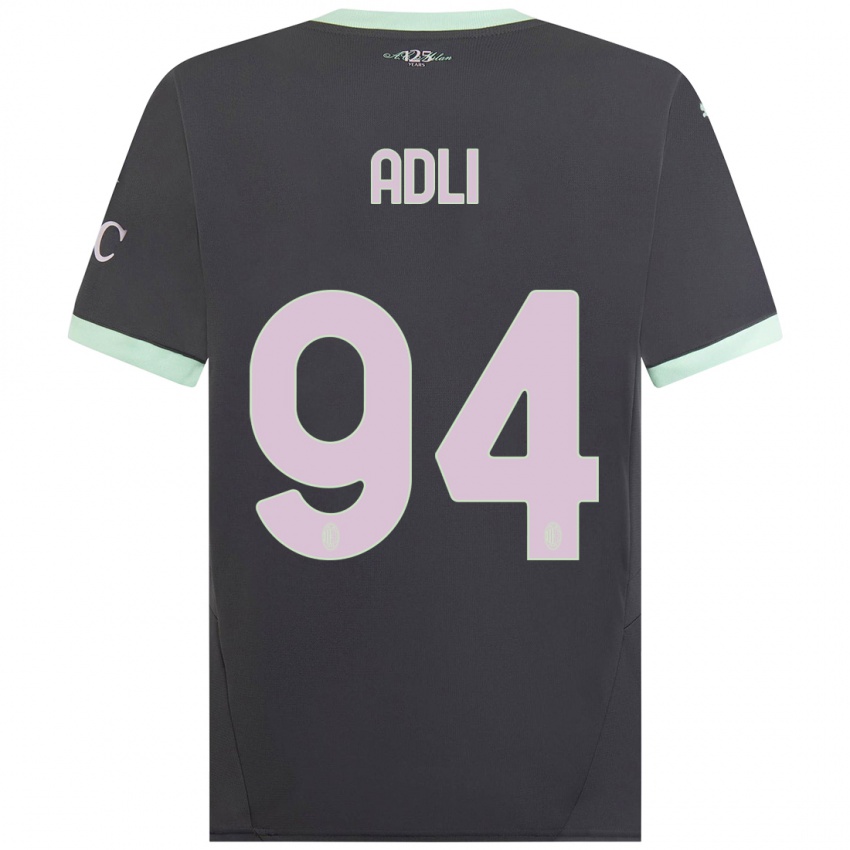 Niño Camiseta Yacine Adli #94 Gris Equipación Tercera 2024/25 La Camisa Argentina