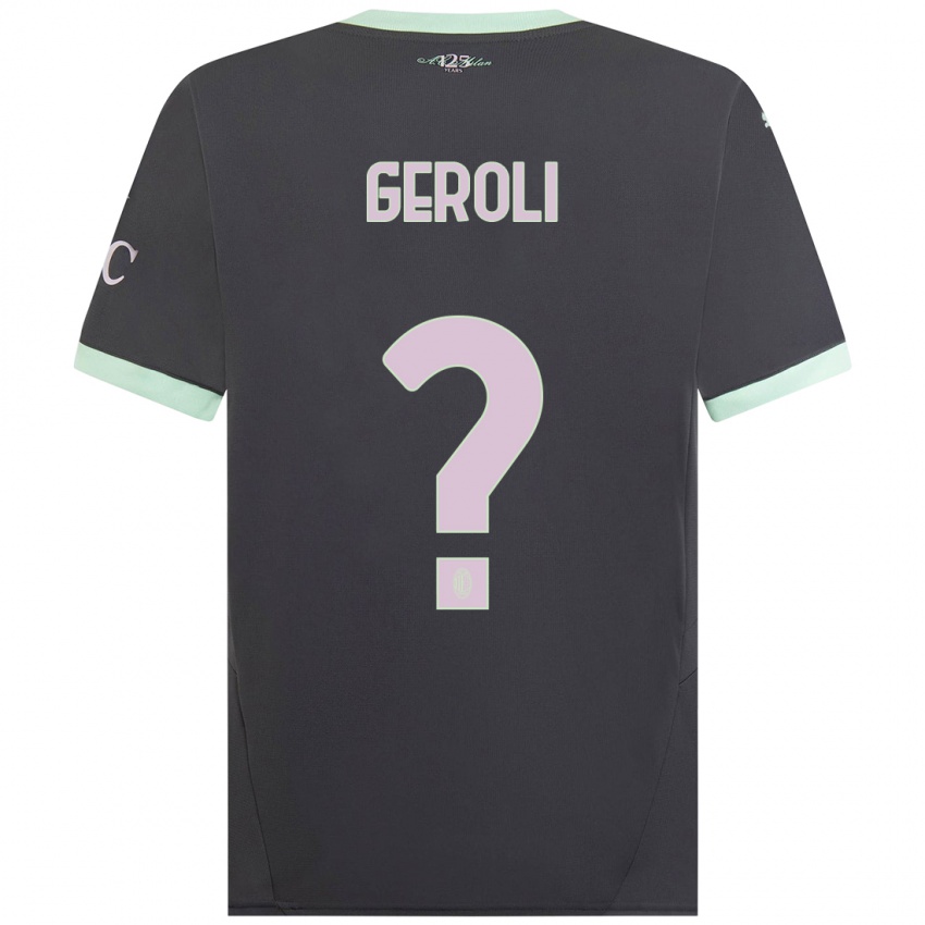 Niño Camiseta Matteo Geroli #0 Gris Equipación Tercera 2024/25 La Camisa Argentina