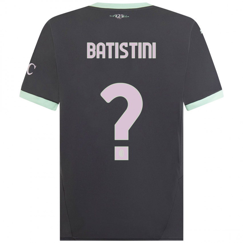 Niño Camiseta Simone Batistini #0 Gris Equipación Tercera 2024/25 La Camisa Argentina