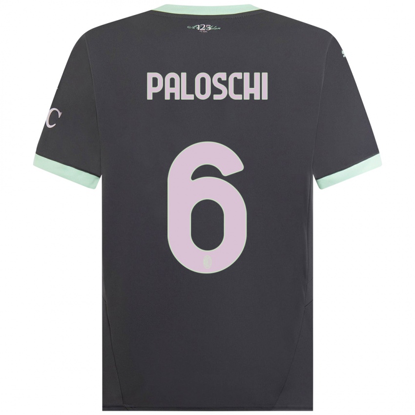 Niño Camiseta Dorian Paloschi #6 Gris Equipación Tercera 2024/25 La Camisa Argentina