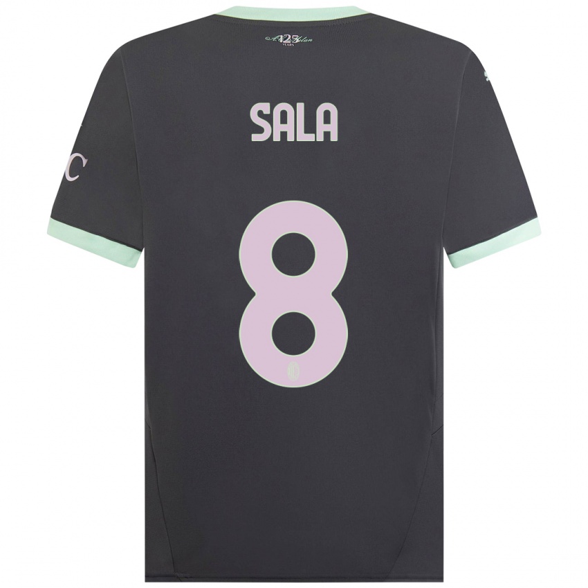 Niño Camiseta Emanuele Sala #8 Gris Equipación Tercera 2024/25 La Camisa Argentina