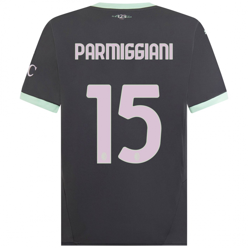 Niño Camiseta Pietro Parmiggiani #15 Gris Equipación Tercera 2024/25 La Camisa Argentina