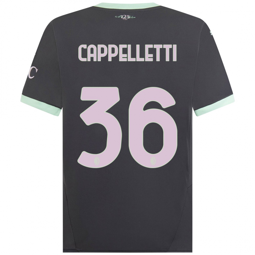 Niño Camiseta Mattia Cappelletti #36 Gris Equipación Tercera 2024/25 La Camisa Argentina