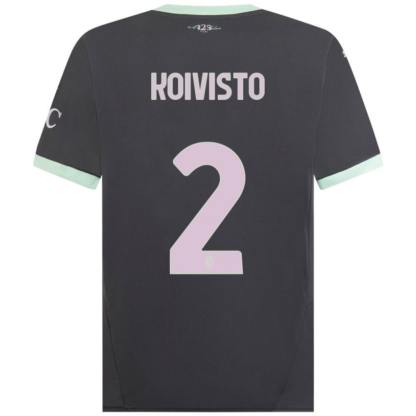 Niño Camiseta Emma Koivisto #2 Gris Equipación Tercera 2024/25 La Camisa Argentina