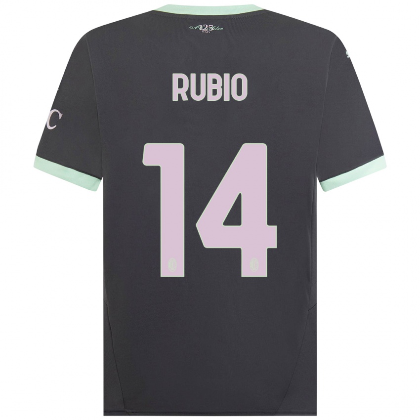 Niño Camiseta Silvia Rubio #14 Gris Equipación Tercera 2024/25 La Camisa Argentina