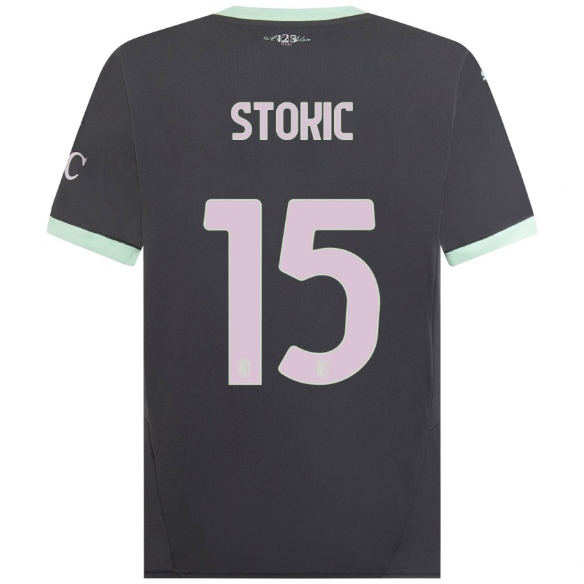 Niño Camiseta Sara Stokić #15 Gris Equipación Tercera 2024/25 La Camisa Argentina