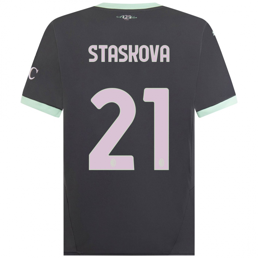 Niño Camiseta Andrea Stašková #21 Gris Equipación Tercera 2024/25 La Camisa Argentina