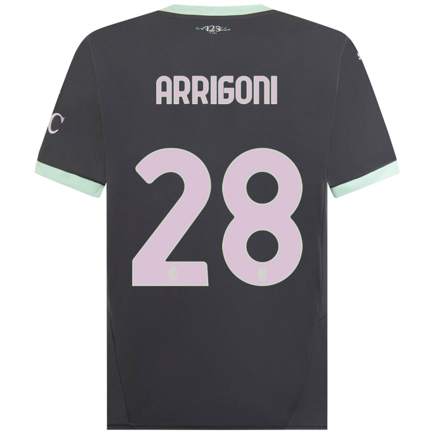 Niño Camiseta Giorgia Arrigoni #28 Gris Equipación Tercera 2024/25 La Camisa Argentina