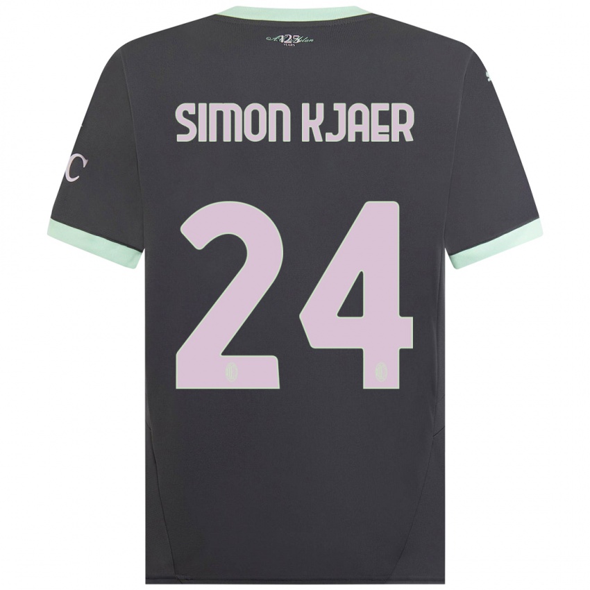 Niño Camiseta Simon Kjaer #24 Gris Equipación Tercera 2024/25 La Camisa Argentina