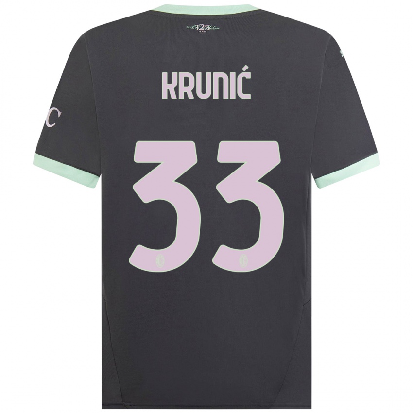 Niño Camiseta Rade Krunic #33 Gris Equipación Tercera 2024/25 La Camisa Argentina