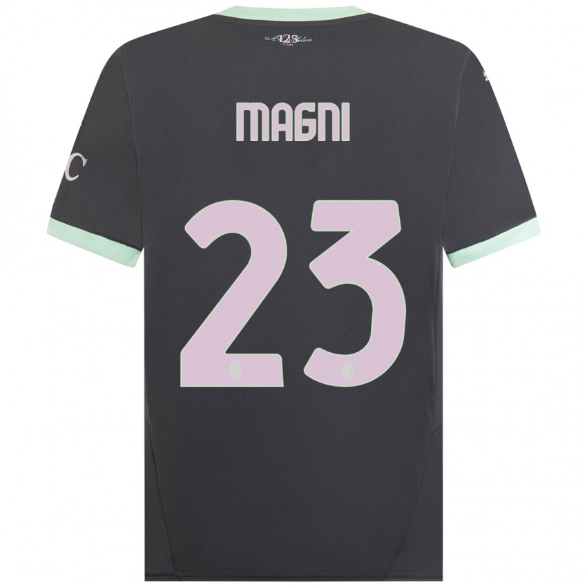 Niño Camiseta Vittorio Magni #23 Gris Equipación Tercera 2024/25 La Camisa Argentina