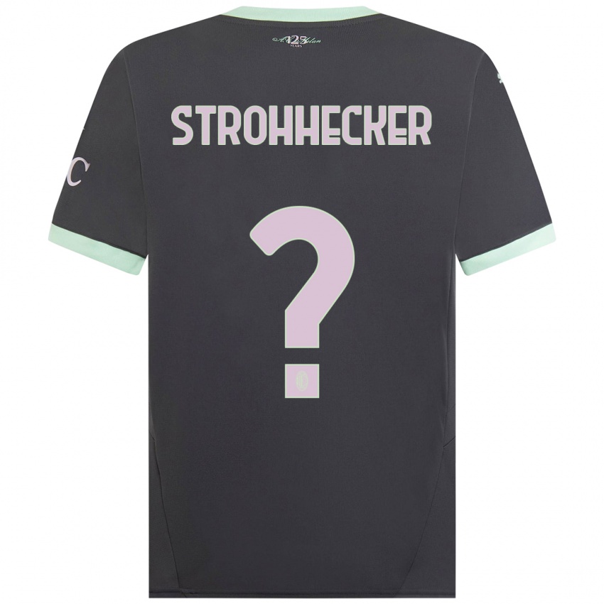 Niño Camiseta Riccardo Strohhecker #0 Gris Equipación Tercera 2024/25 La Camisa Argentina