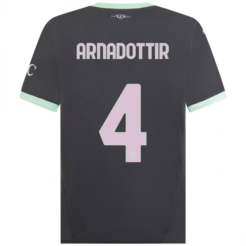 Niño Camiseta Guony Arnadottir #4 Gris Equipación Tercera 2024/25 La Camisa Argentina