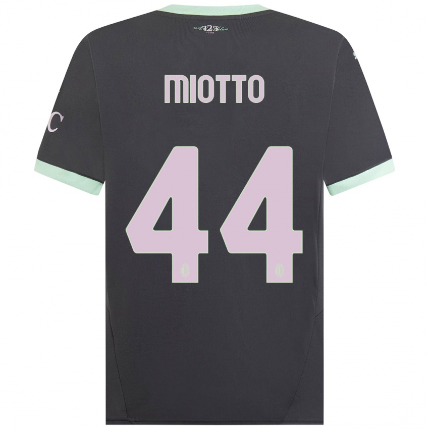 Niño Camiseta Giorgia Miotto #44 Gris Equipación Tercera 2024/25 La Camisa Argentina