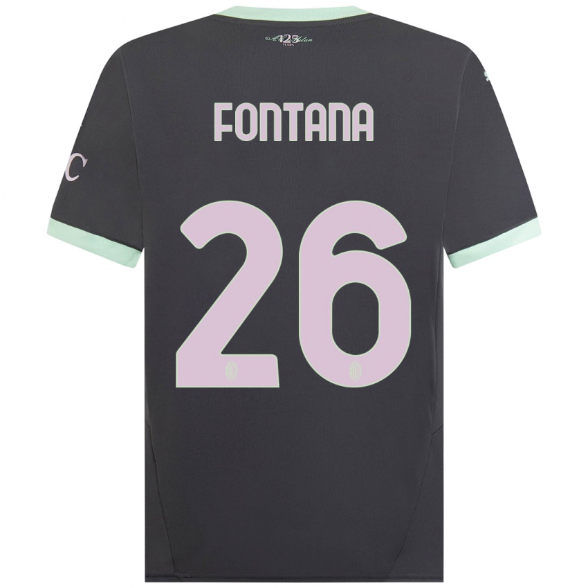 Niño Camiseta Francesco Fontana #26 Gris Equipación Tercera 2024/25 La Camisa Argentina