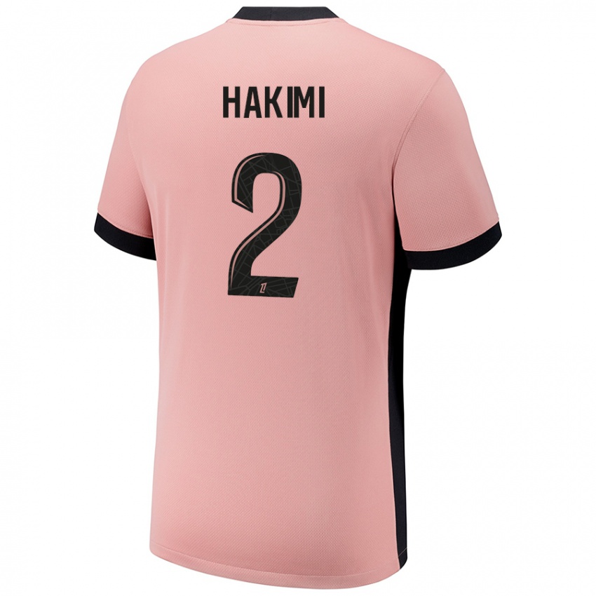 Niño Camiseta Achraf Hakimi #2 Rosa Óxido Equipación Tercera 2024/25 La Camisa Argentina