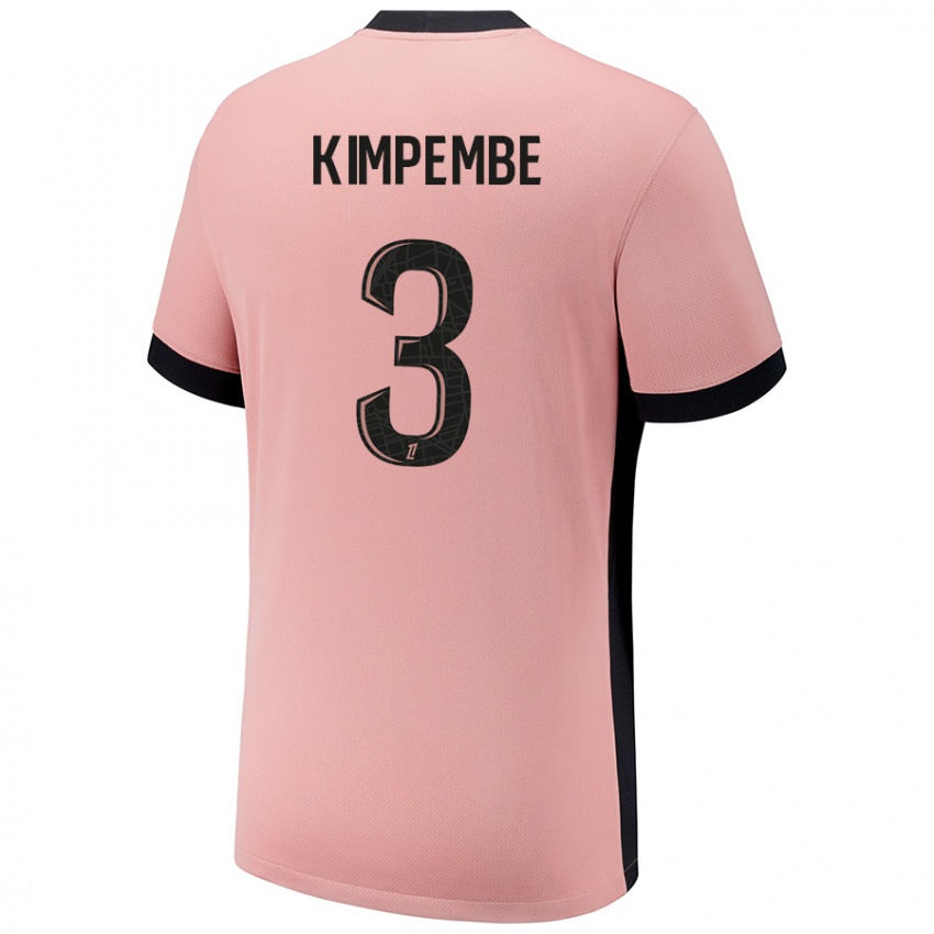 Niño Camiseta Presnel Kimpembe #3 Rosa Óxido Equipación Tercera 2024/25 La Camisa Argentina