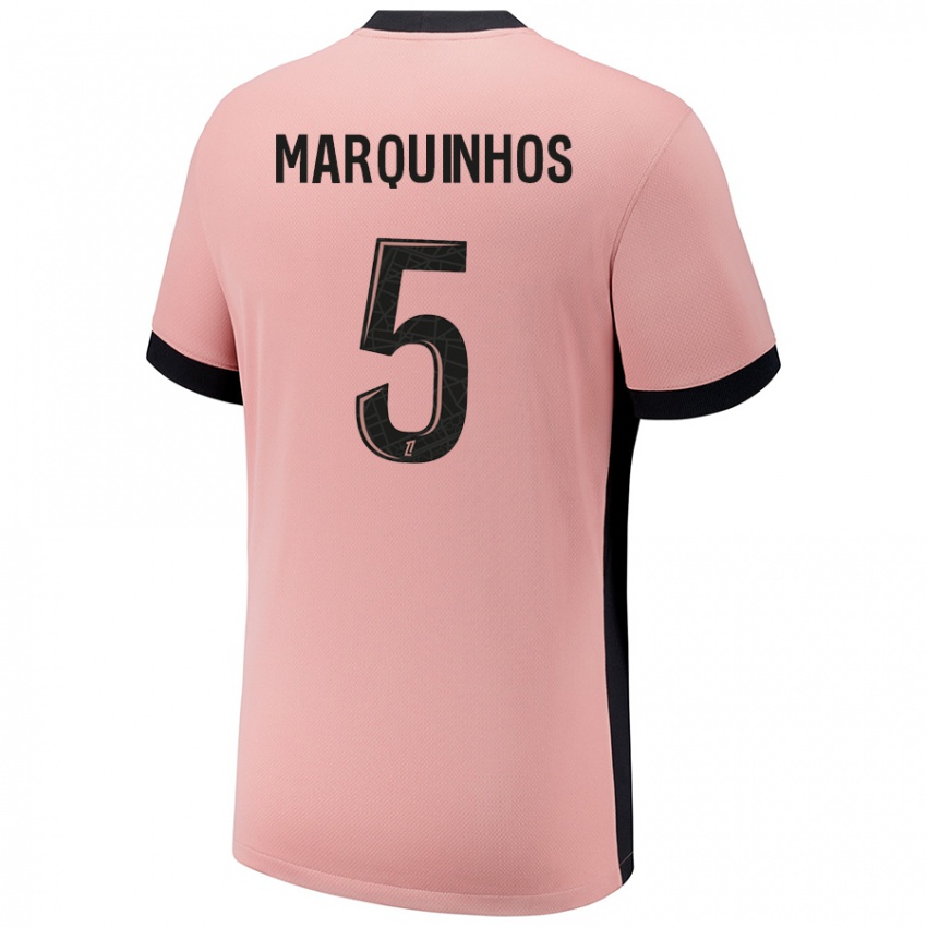 Niño Camiseta Marquinhos #5 Rosa Óxido Equipación Tercera 2024/25 La Camisa Argentina