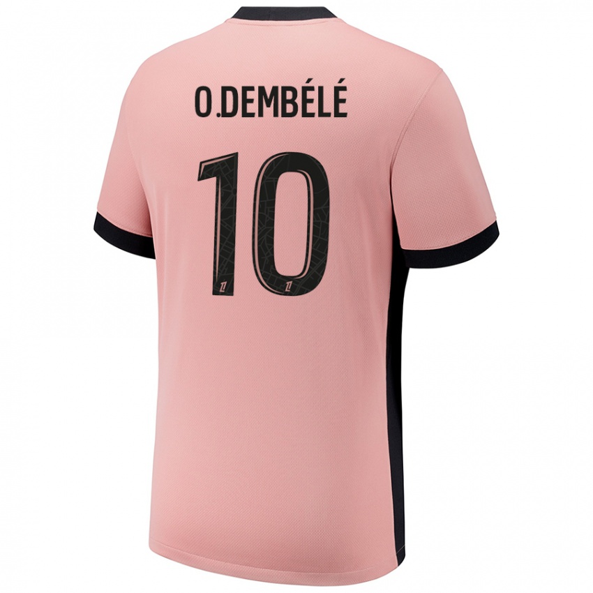 Niño Camiseta Ousmane Dembele #10 Rosa Óxido Equipación Tercera 2024/25 La Camisa Argentina