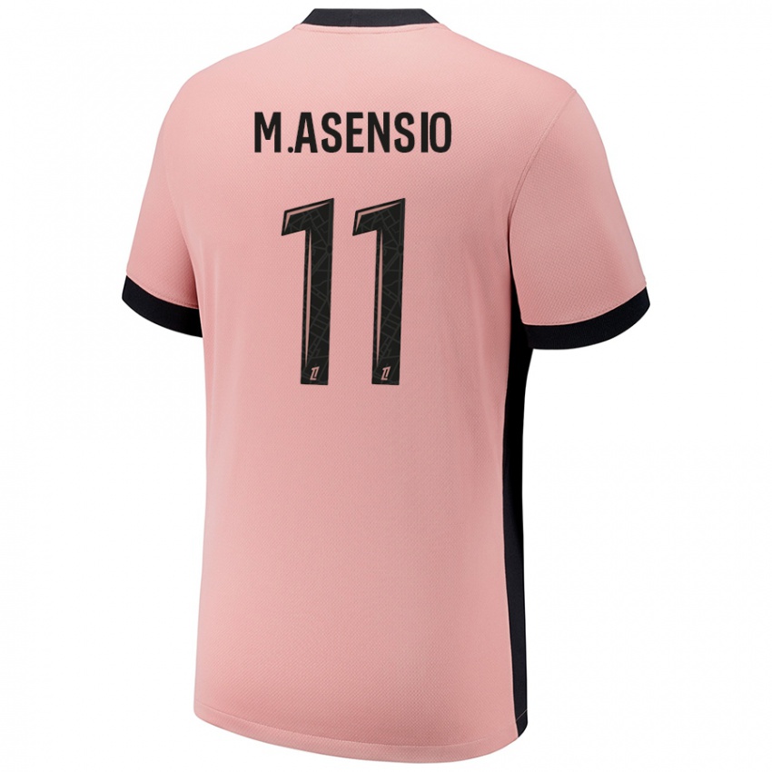 Niño Camiseta Marco Asensio #11 Rosa Óxido Equipación Tercera 2024/25 La Camisa Argentina