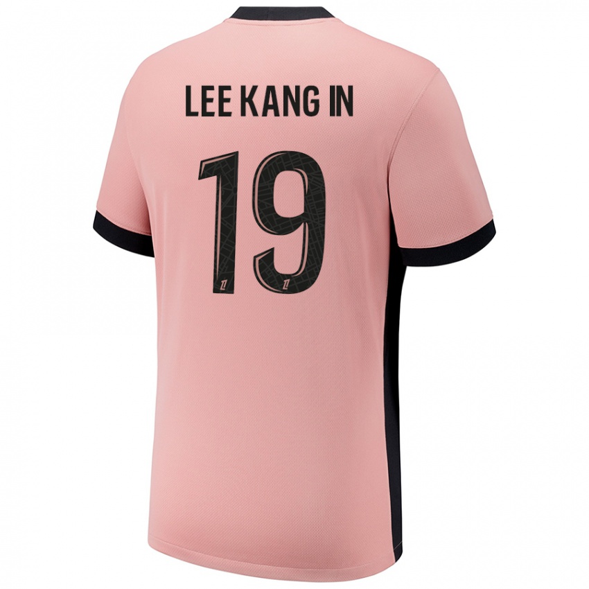 Niño Camiseta Kang-In Lee #19 Rosa Óxido Equipación Tercera 2024/25 La Camisa Argentina