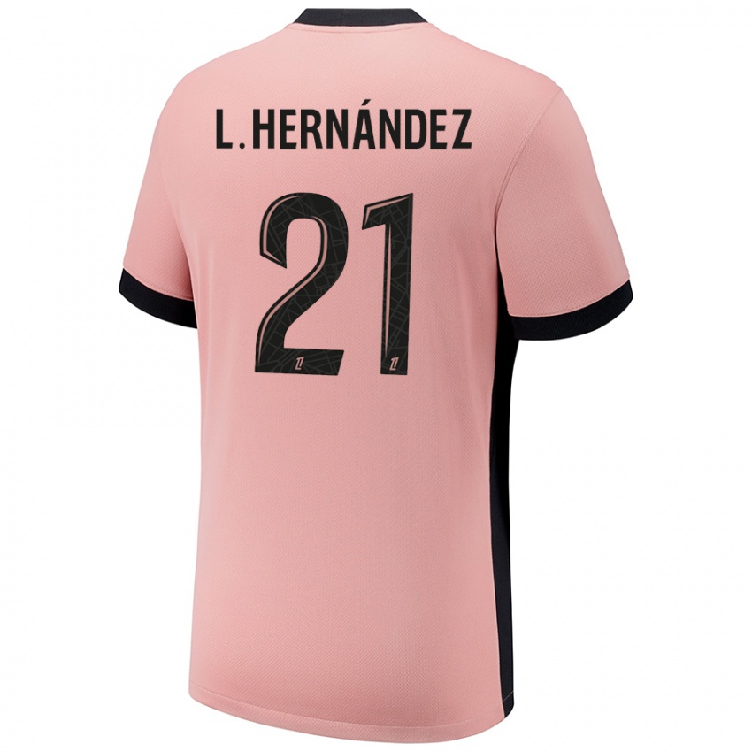 Niño Camiseta Lucas Hernandez #21 Rosa Óxido Equipación Tercera 2024/25 La Camisa Argentina