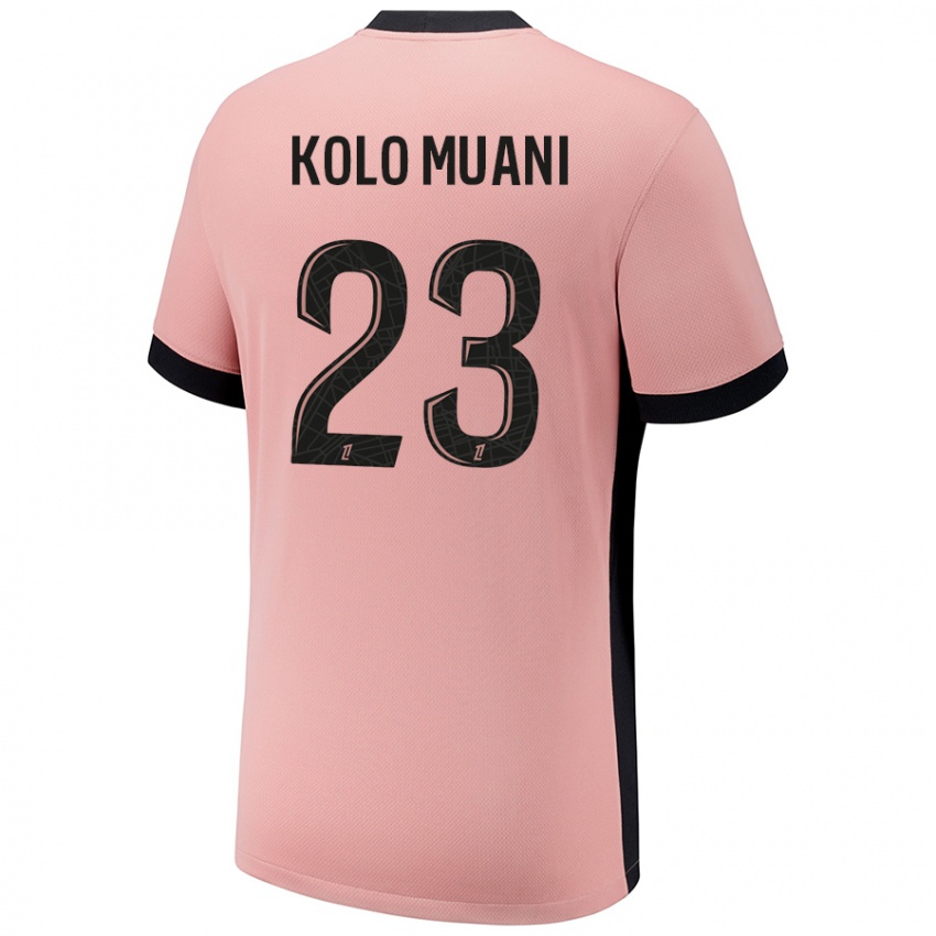 Niño Camiseta Randal Kolo Muani #23 Rosa Óxido Equipación Tercera 2024/25 La Camisa Argentina